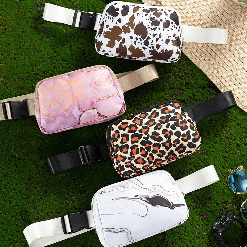 Unisex Classic Style Streetwear Leopard Nylon Waist Bags