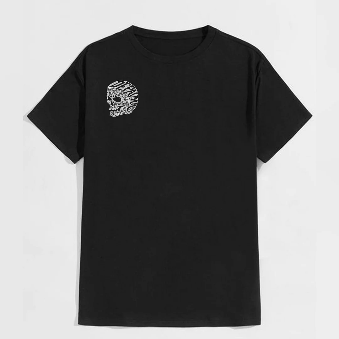 MOTOSUNNY Vintage DEPALMA Black Print T-shirt