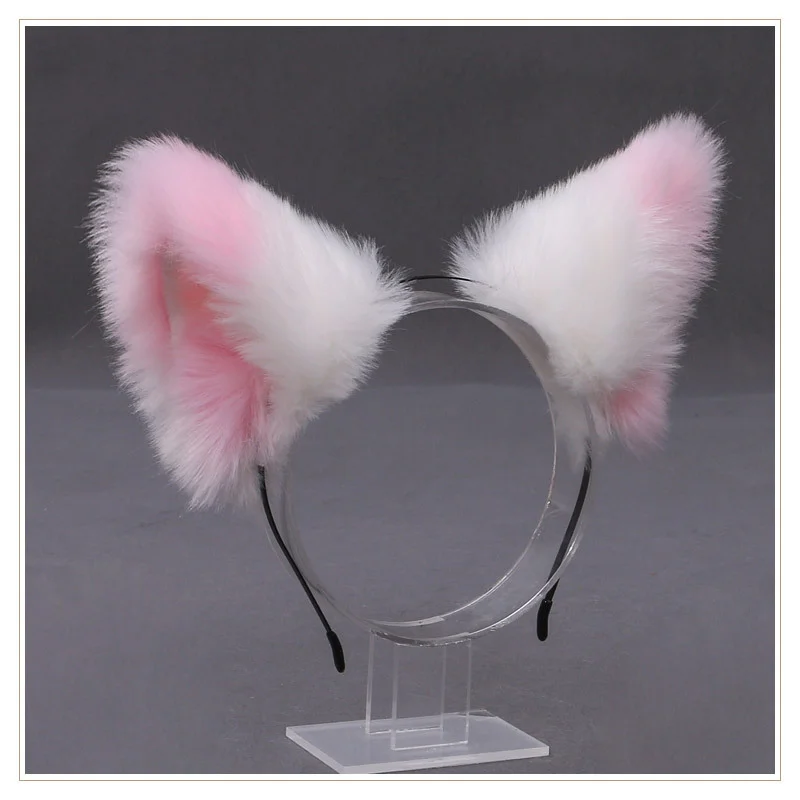 Billionm OJBK Fox Ear Headband Anime Cosplay Beast Ear Wolf Ears Girls Kawaii Handmade Plush Animals Hair Hoop Cute Cat Hair Accessories