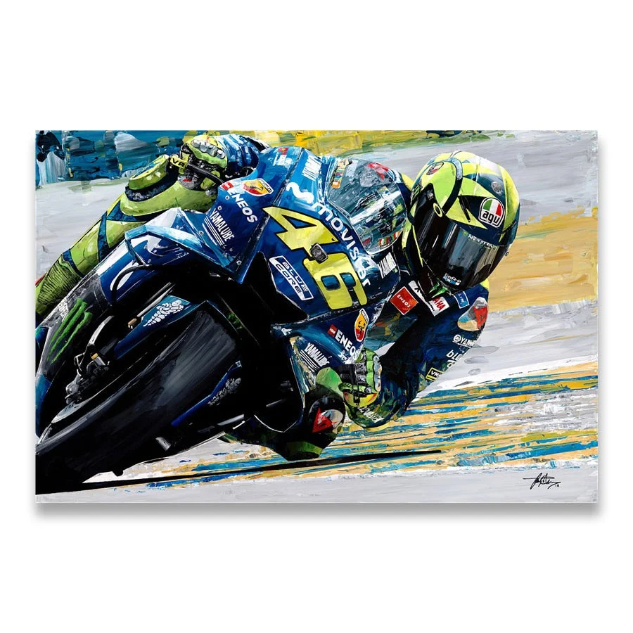 Abstract Oil Prints Poster Motorcycle Canvas Painting Posters Print Cuadros Wall Art Picture for Living Room Home Decoration