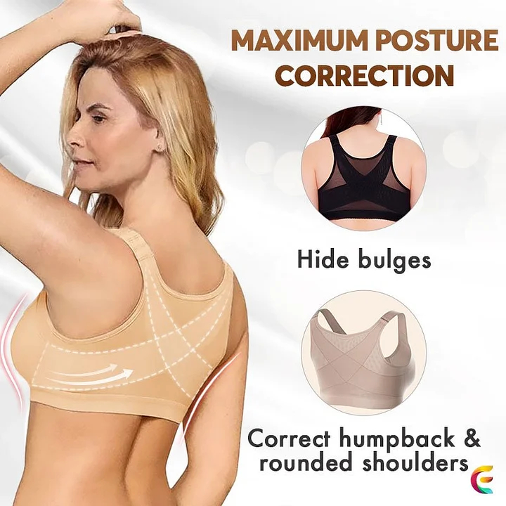 LELEBEAR Sursell Posture Correction Front-Close Bra, Posture Corrector Bra,  Front Closure Posture Corrector Full Coverage Bra, Beige, Small :  : Clothing, Shoes & Accessories