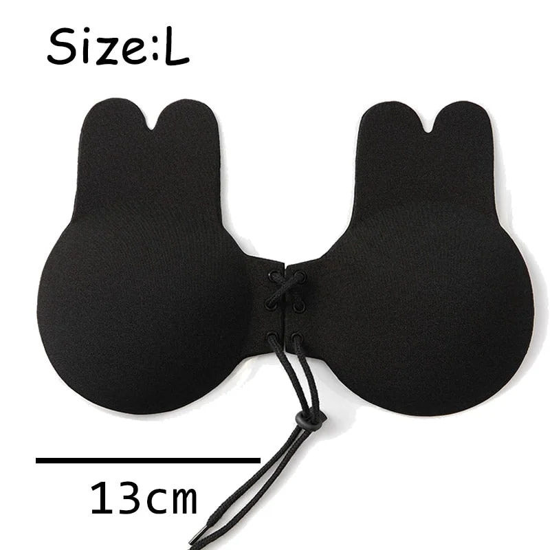 9CM-13CM Plus Size Rabbit Nipple Cover Breast Petals Intimates Accessories Push Up Invisible Bra Reusable Breast Stickers 1Pair