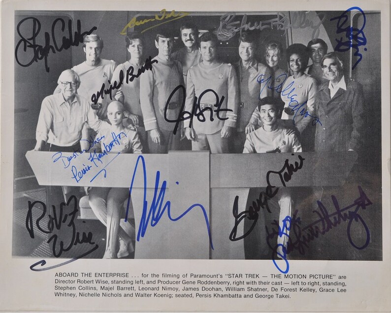 STAR TREK TMP Cast Signed Photo Poster painting x12 Robert Wise, William Shatner, Leonard Nimoy, DeFoest Kelley, James Doohan, George Takei +++ wcoa