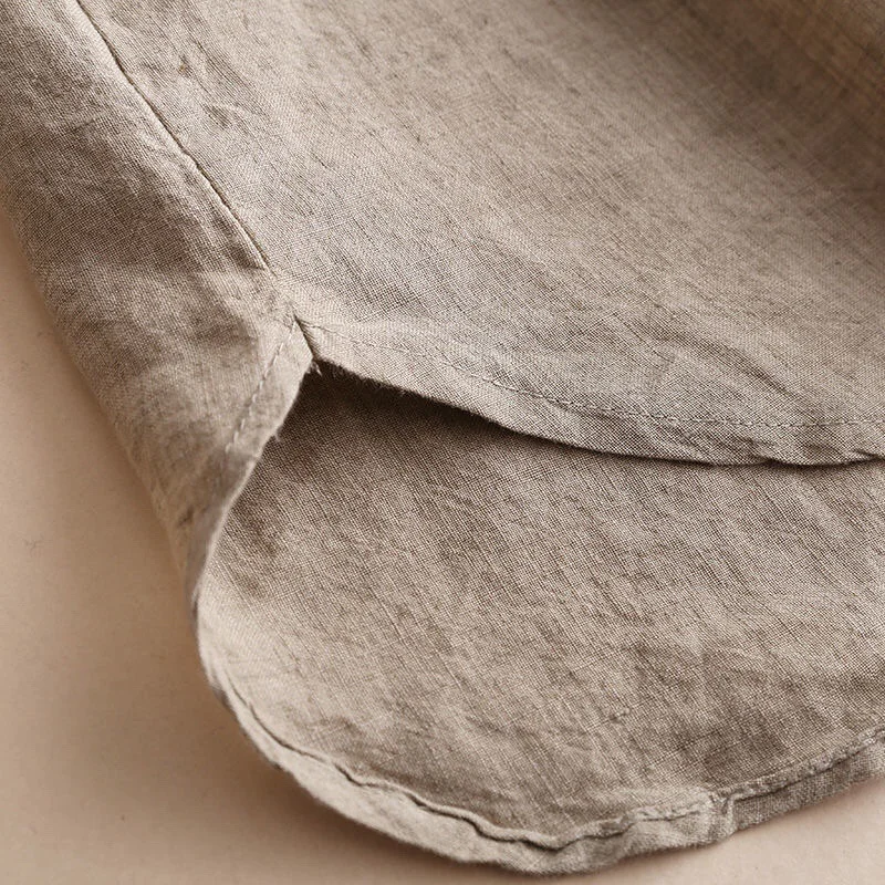 Uveng Uveng Spring And Summer Seven-Sleeved Cotton Shirt Women's New Collared Shirt Loose Women's Solid Color Top