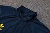 Joyfball 2024/2025 Kids Size Juventus Long Zipped Jacket Royal Blue Football Jersey （Vintage style）