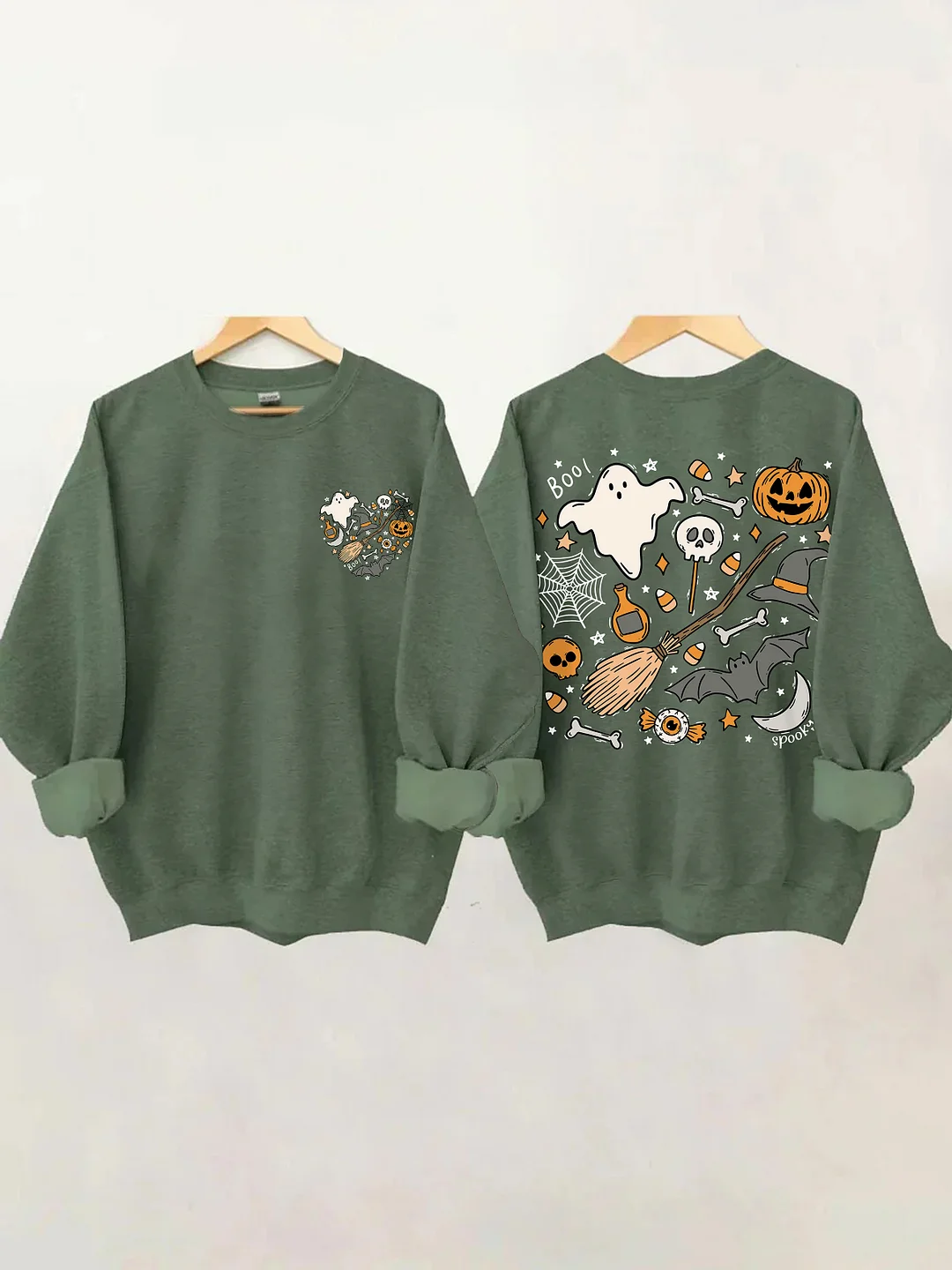 Ghost Outline Spooky Season Sweatshirt