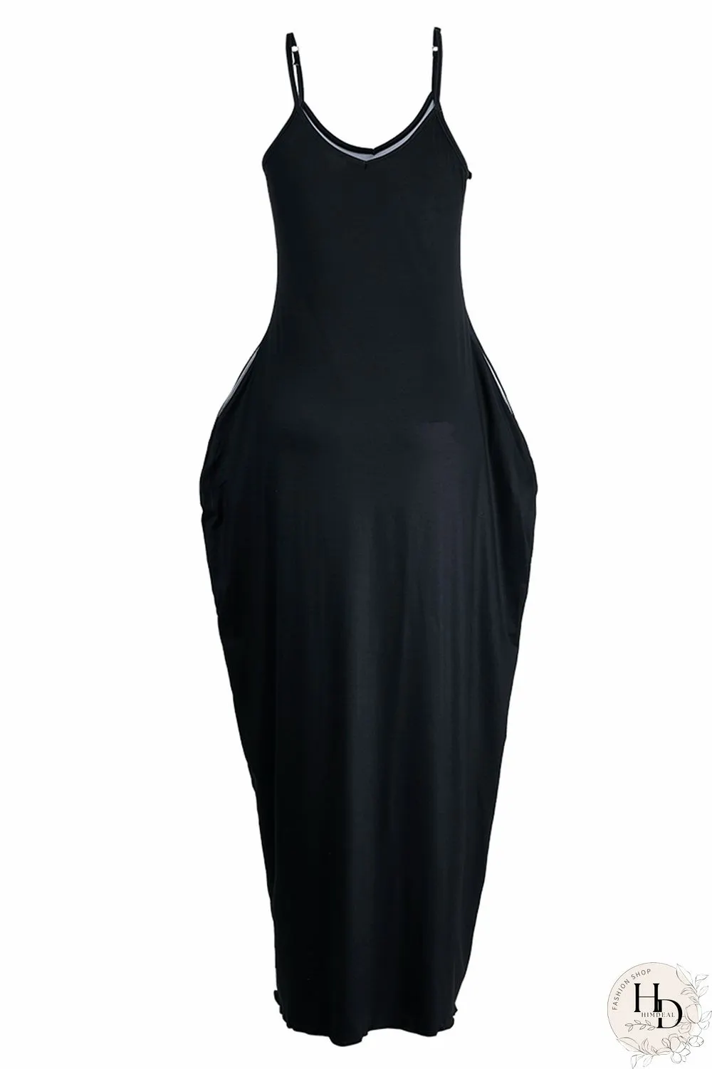 Black Purple Sexy Casual Print Backless Spaghetti Strap Long Dress