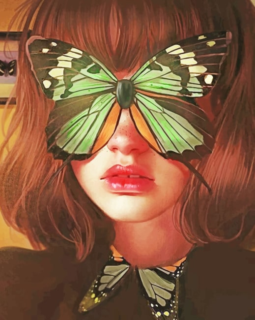 

Butterfly On Girl Face – Paint By Numbers - 40*50CM, 501 Original