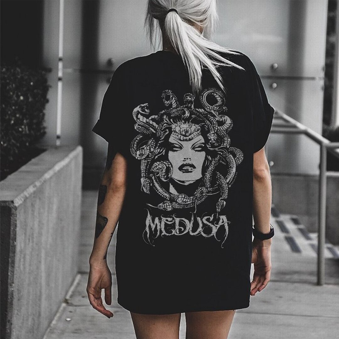Minnieskull Personalized Medusa Print T-Shirt - Minnieskull