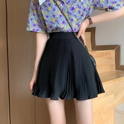 Pleated Skirt Short Woman Elastic Waist Mini Skirts Sexy Mircro Summer  Mini Tennis Skirt New Preppy