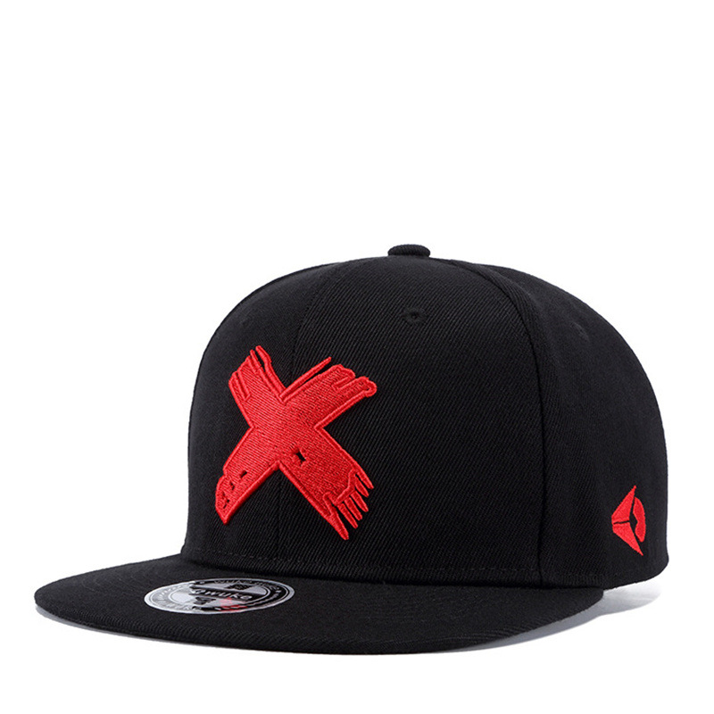 New X Embroidery Flat Brim Baseball Cap / TECHWEAR CLUB / Techwear