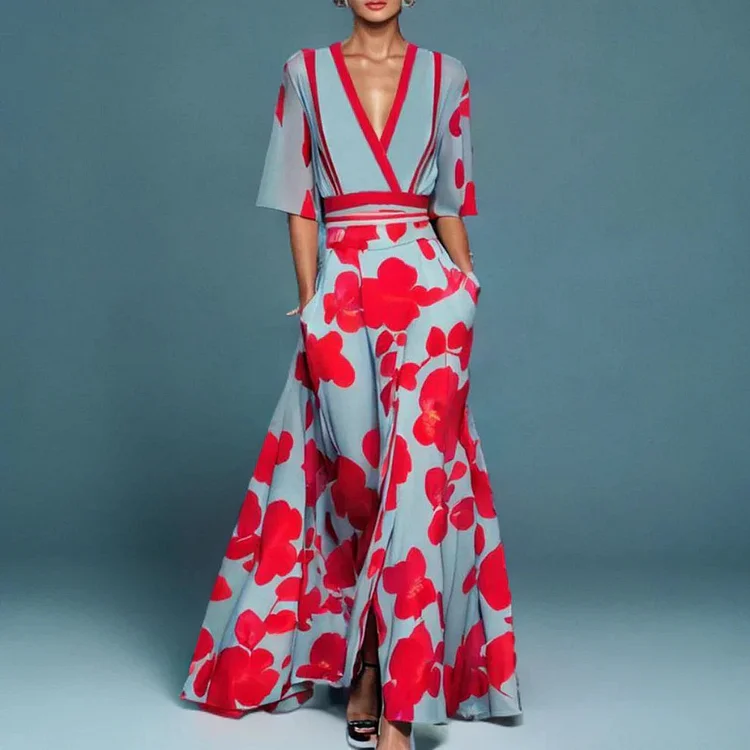 Elegant Floral Maxi Dress Radinnoo.com