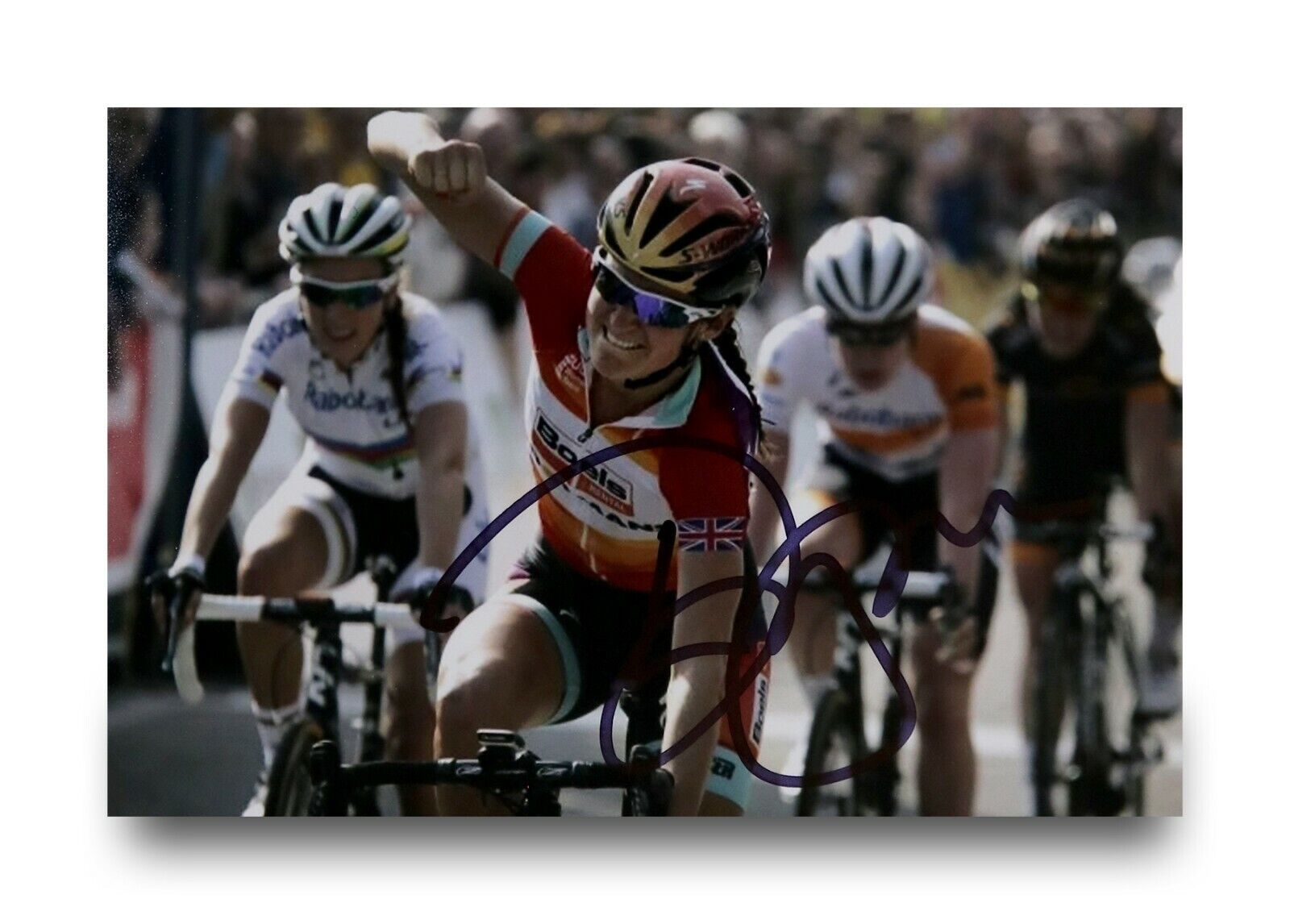 Lizzie Deignan Armitstead Signed 6x4 Photo Poster painting Road Race Cycling Autograph + COA