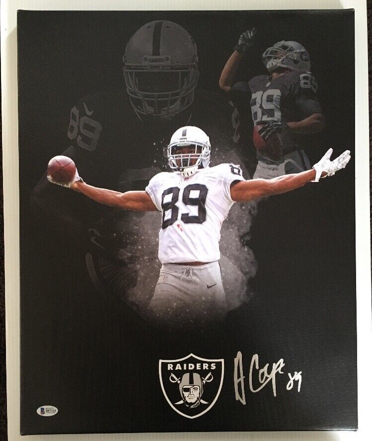 Amari Cooper Autographed Signed Custom 16x20 Canvas Oakland Raiders BECKETT COA