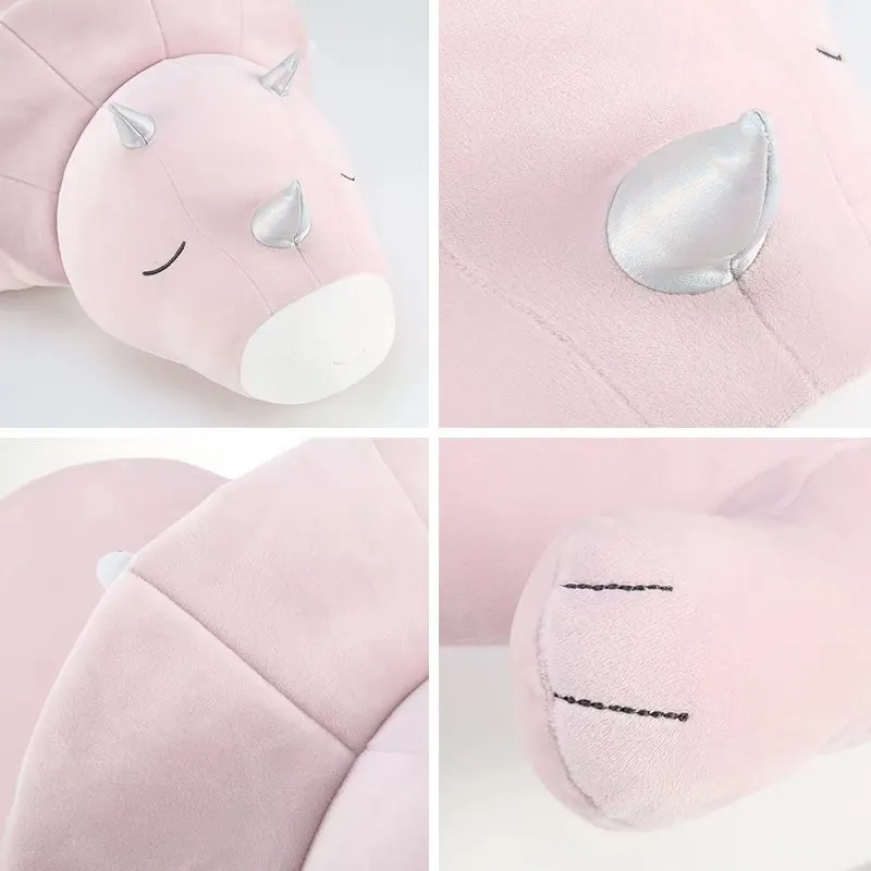 Soft Plush Down Cotton Pink Lying Dinosaur Toy