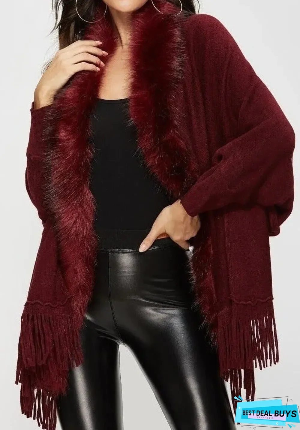 Autumn and Winter New Wool Collar Shawl Cardigan Coat