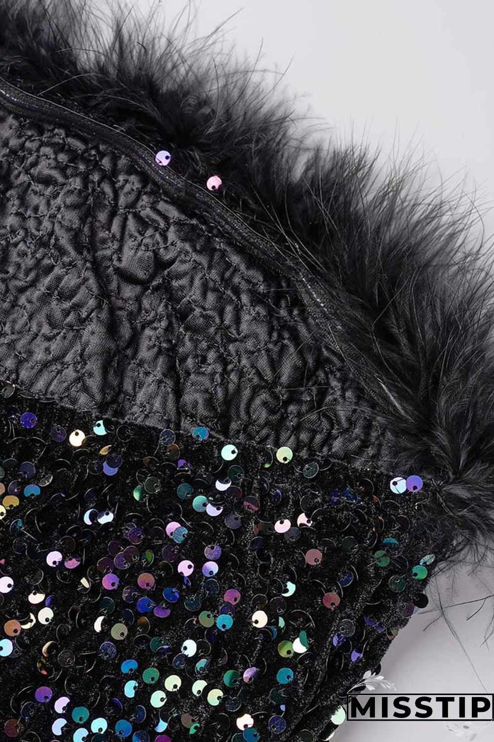Blue Sexy Patchwork Sequins Backless Slit Strapless Irregular Dress Dresses