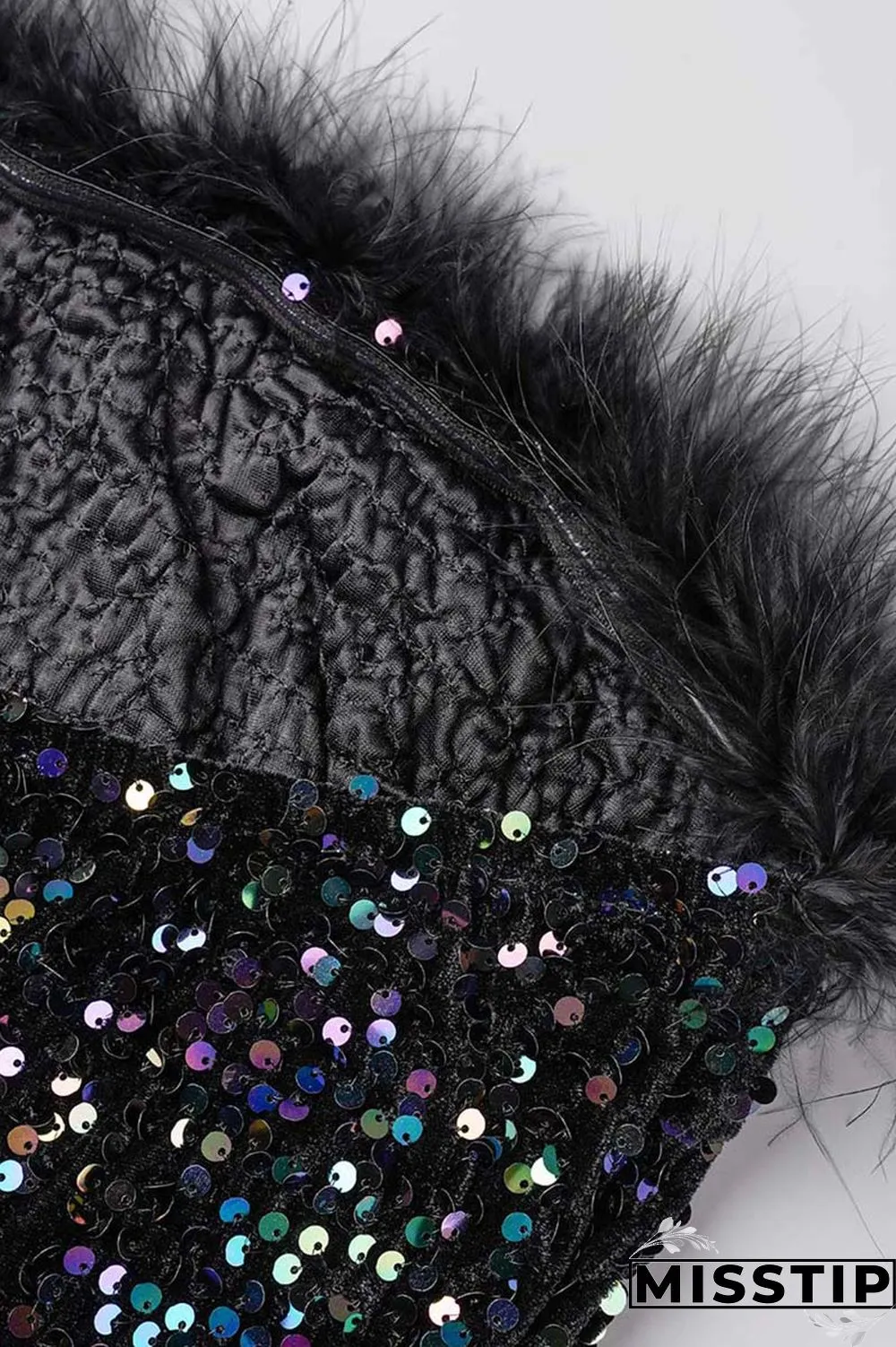 Blue Sexy Patchwork Sequins Backless Slit Strapless Irregular Dress Dresses