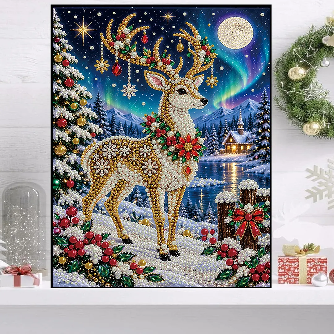 Pearl Painting Kit for Adults Christmas Deer Wall Art 11.81x15.75in