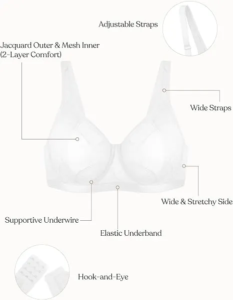 Triumph - (4 buc.) Sutien jacquard pentru femei cu cupe largi și &icirc;ntăritură