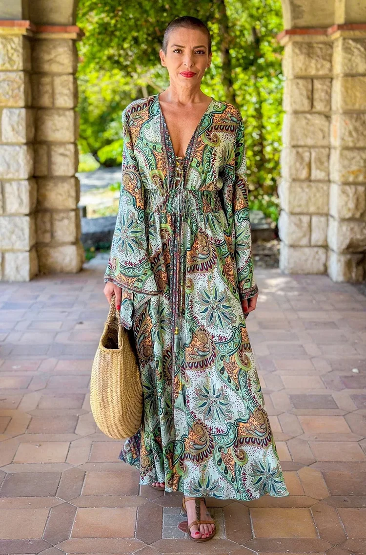 Balloon Sleeve Silk Shirt With Vintage Look