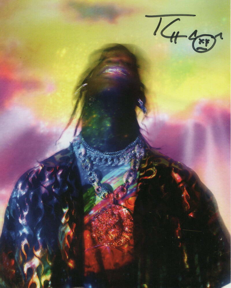 TRAVIS SCOTT SIGNED AUTOGRAPH 8X10 Photo Poster painting ASTROWORLD RAPPER W ORIGINAL ART SKETCH