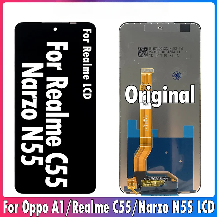 6.72" Original For Realme C55 RMX3710 LCD Realme Narzo N55 Display Touch Screen Digitizer Assembly For Oppo A1 2023 PHS110 LCD
