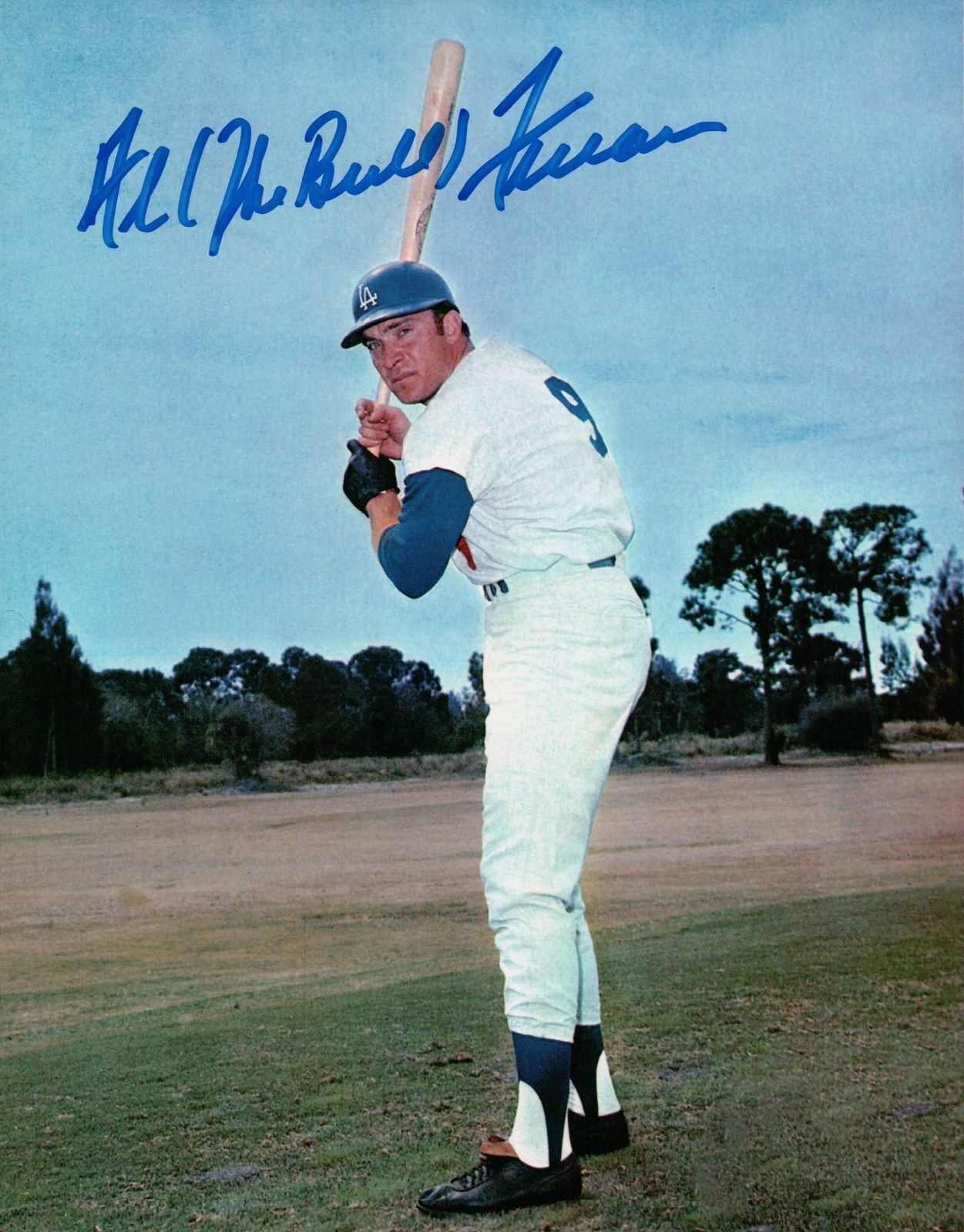 Al (The Bull) Ferrara Signed 8X10 Photo Poster painting Autograph Dodgers Field Top Auto COA