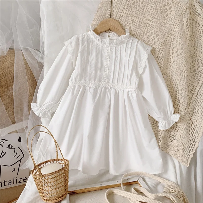 Cute Little Children Costume Spring Toddler Kids Dresses for Girls Lace Long Sleeve Princess Dress Vestidos Baby Fall Clothes