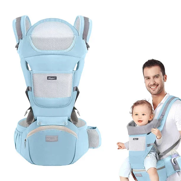 SUPTREE Toddler Baby Carrier Backpack Wrap for Infants Newborn Hiking with Hip Seat Lumbar Support Blue