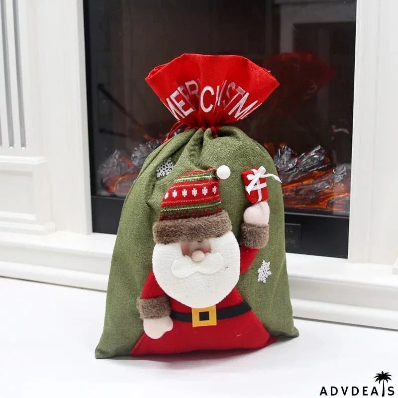 Adorable Large Size Decorative 3D Dolls Multicolor Christmas Gift Bags