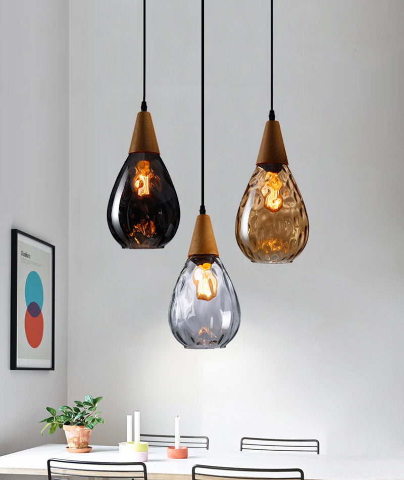 Vintage Home Deco Glass Pendant Light LED E27 Modern Loft Hanging Lamp ...