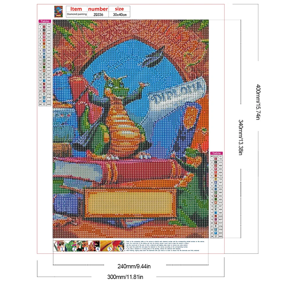 Diamond Painting - Full Round Drill - Green Dragon(30*40cm)