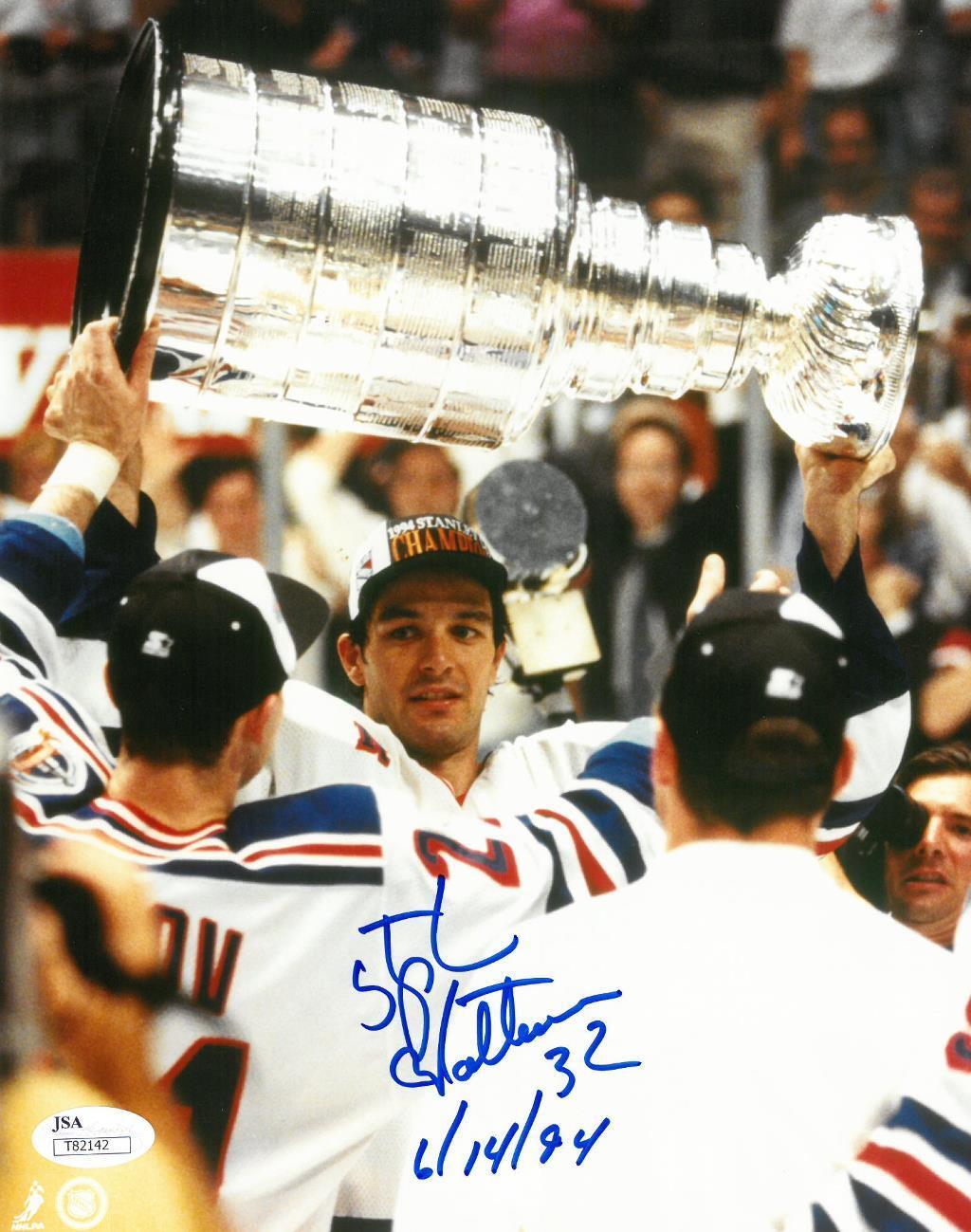 Stephane Matteau Signed Rangers Authentic Autographed 8x10 Photo Poster painting JSA #T82142