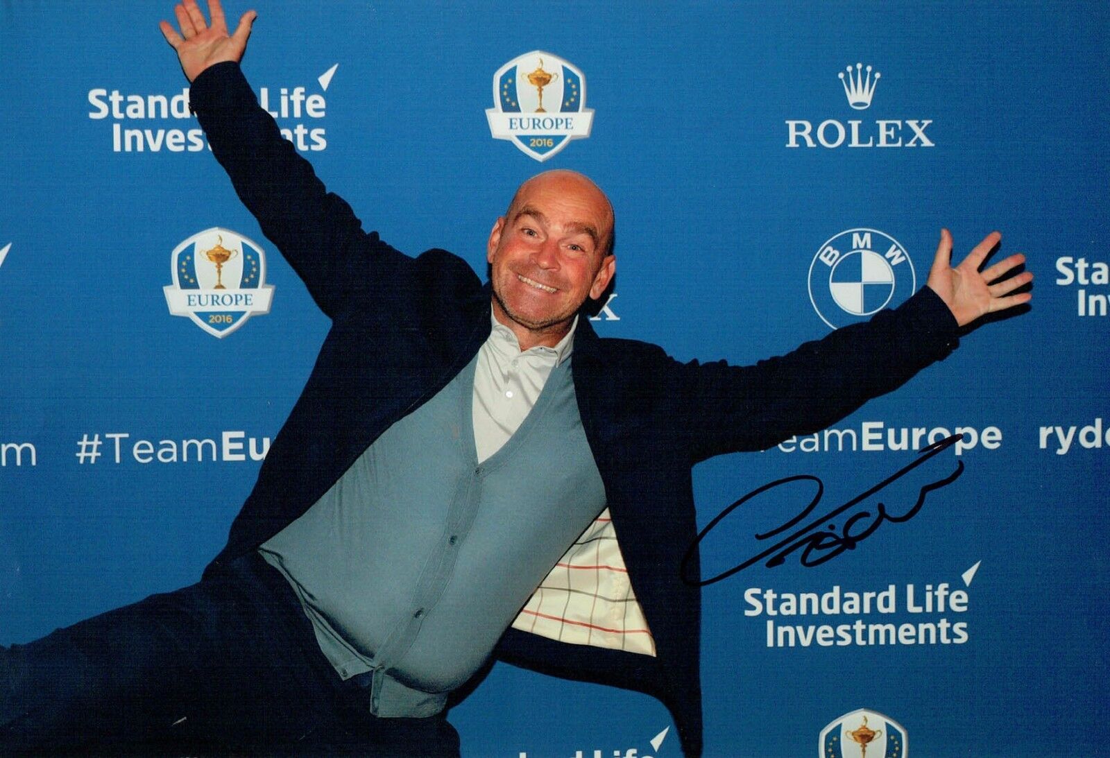 Thomas BJORN 2018 Golf Ryder Cup Captain Signed 12x8 Photo Poster painting A Autograph AFTAL COA