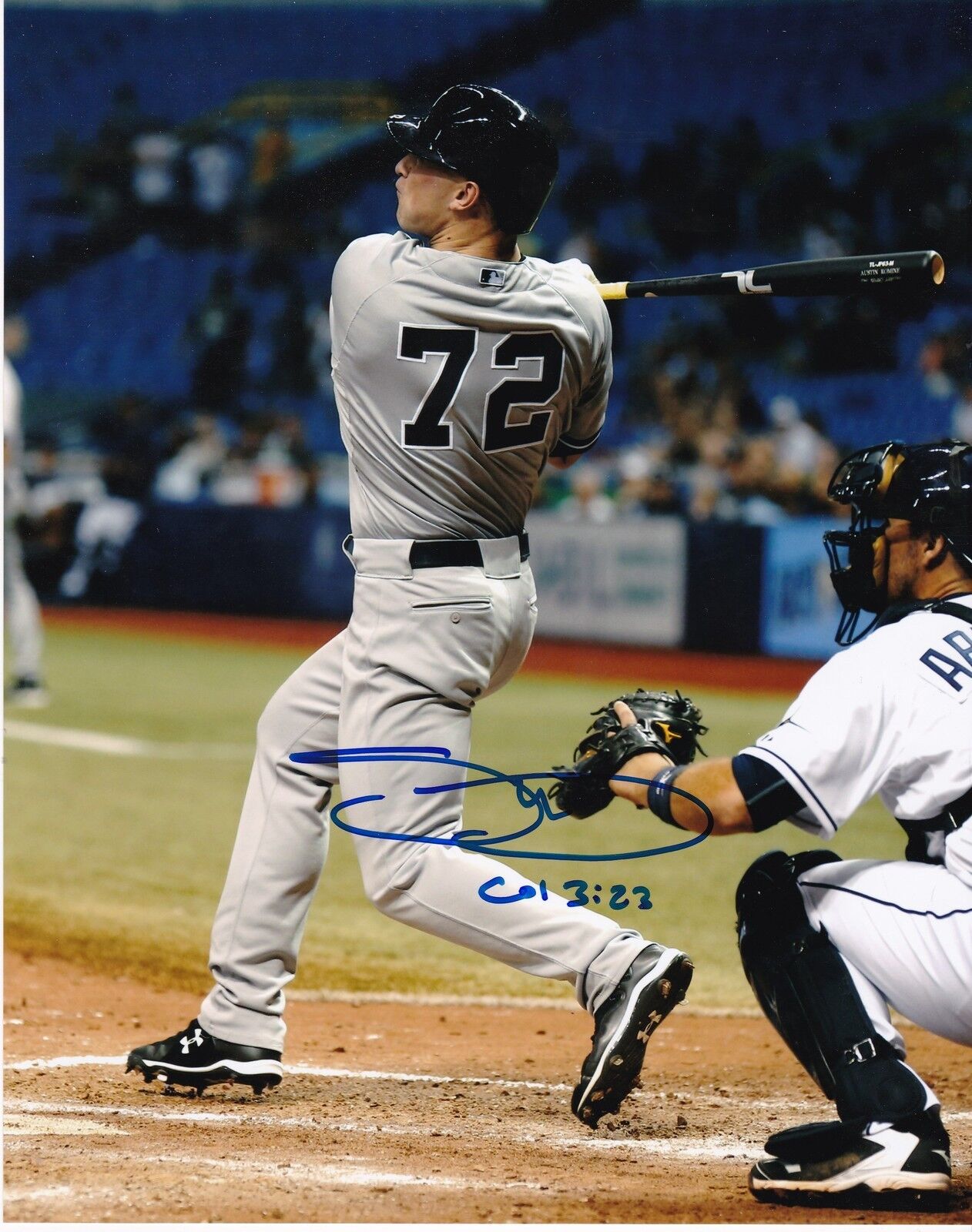 SLADE HEATHCOTT NEW YORK YANKEES ACTION SIGNED 8x10