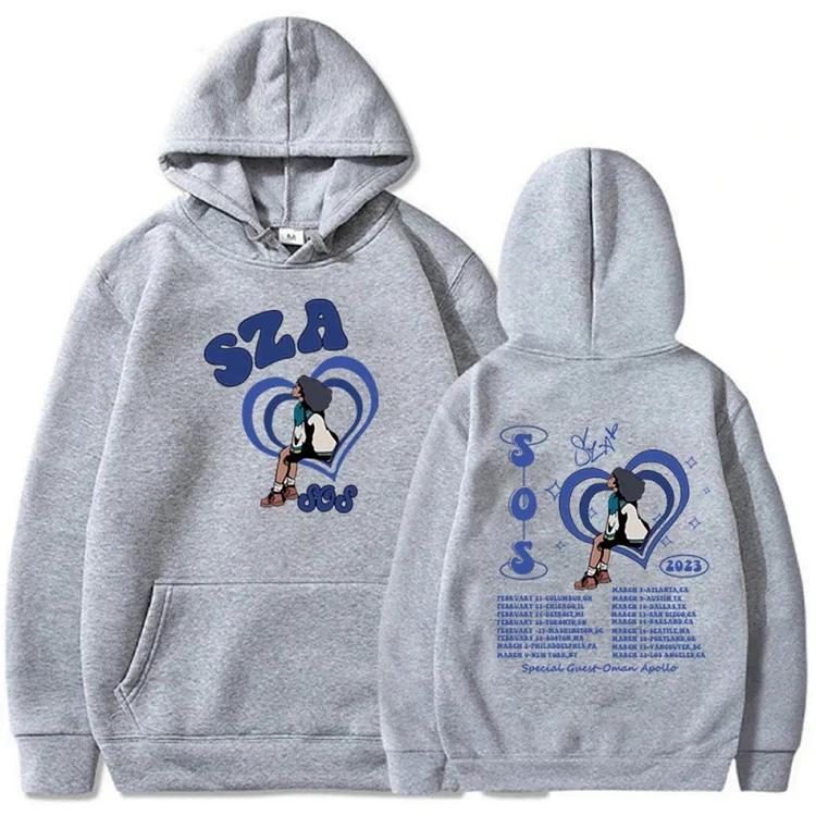 Streetwear Hoodie SZA Letter Graphics Printed Hoodies at Hiphopee