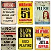 6pcs - Warning - Vintage Metal Signs(12*16Inch)