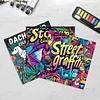 3PCS Graffiti Coloring Book Set Mindfulness Art Books for Adults 