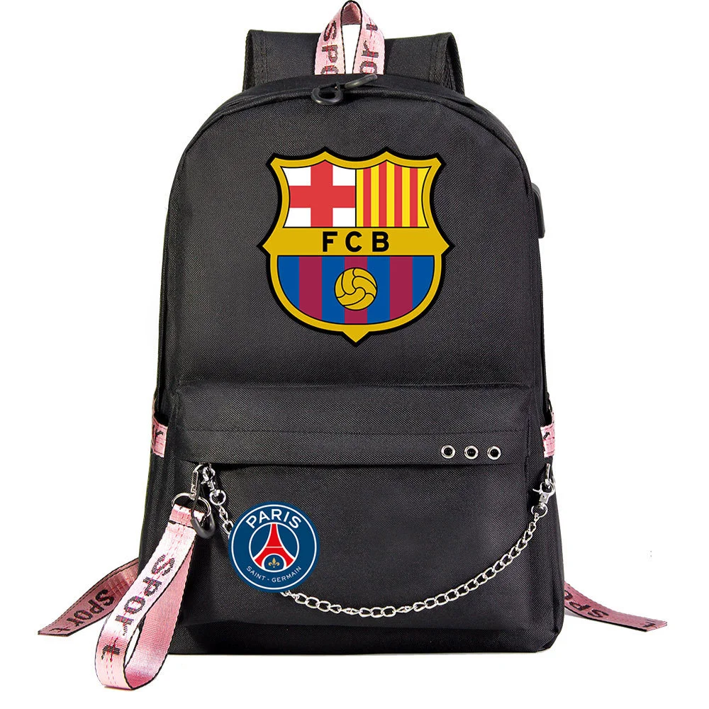 Buzzdaisy Get Game-Ready with Lionel Messi Print Backpack - Fits 15-inch Laptop, USB Charging Cable Included!