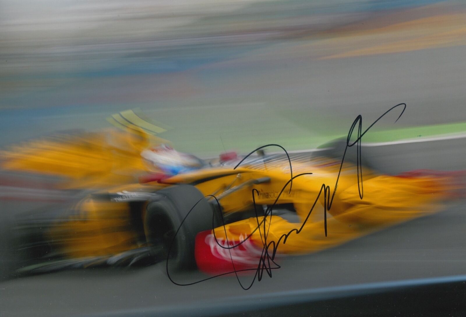 Vitaly Petrov Hand Signed Renault F1 12x8 Photo Poster painting 3.