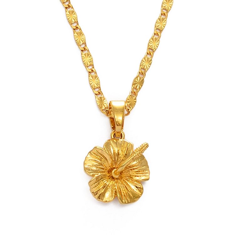 YOY-Hawaiian Flower Hibiscus Pendant Necklace