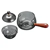 Glass Teapot with Infuser, Kung Fu Teapot with 360 Degree Rotating Infuser, Stovetop Safe