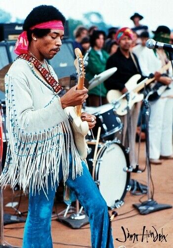 JIMI HENDRIX POSTER - LIVE AT WOODSTOCK - Photo Poster painting QUALITY INSERT -  POST!