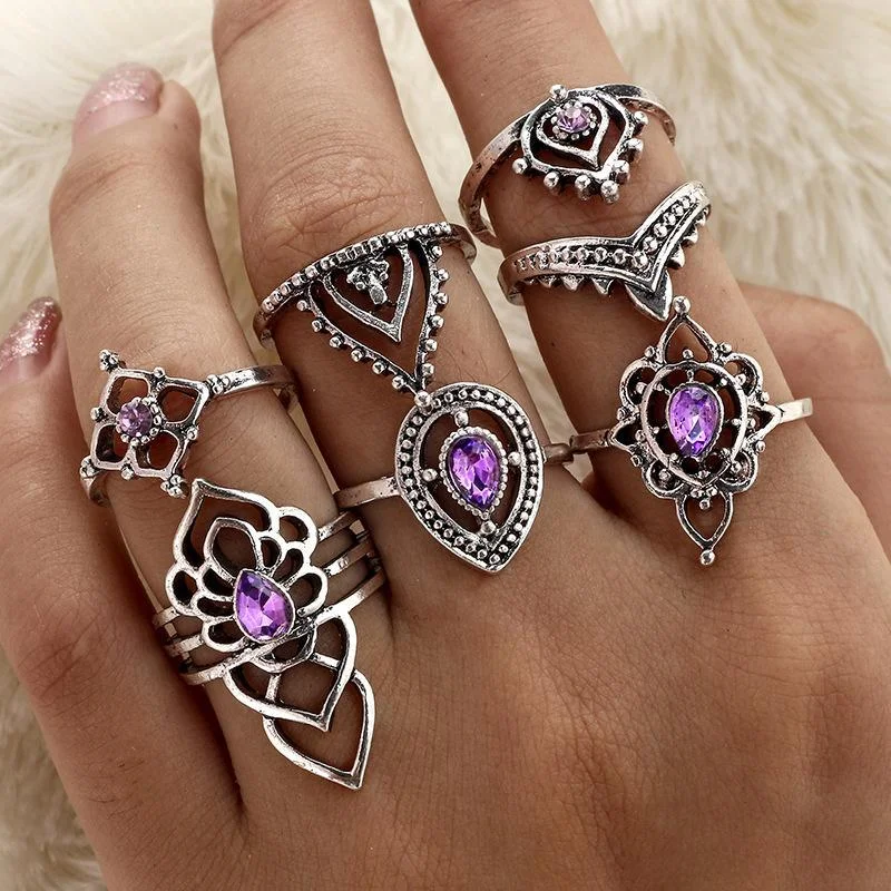 Women plus size clothing Ethnic Hollow Floral Ring Wholesale Cheap Jewelry-Nordswear