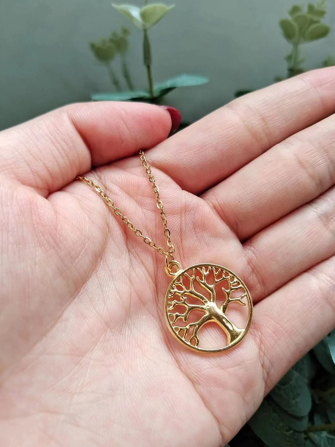 Gold Family Tree Necklace