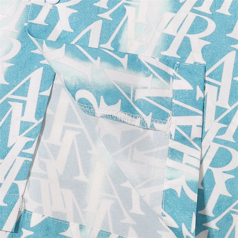 AMIRI 2023 new silk short-sleeved shirt