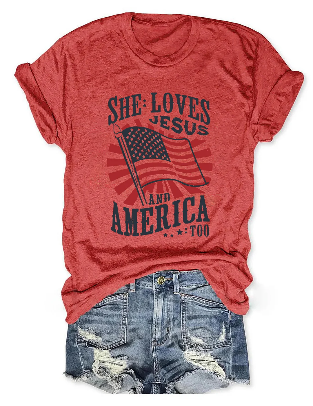 She Loves Jesus And America Too T-shirt