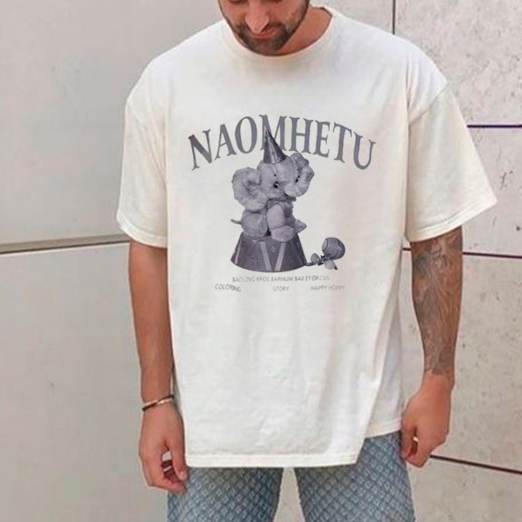 Unisex Retro Little Elephant Oversize T-shirt