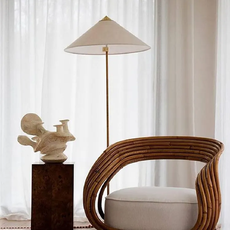 Muto floor lamp, metal & wood, 152CM long
